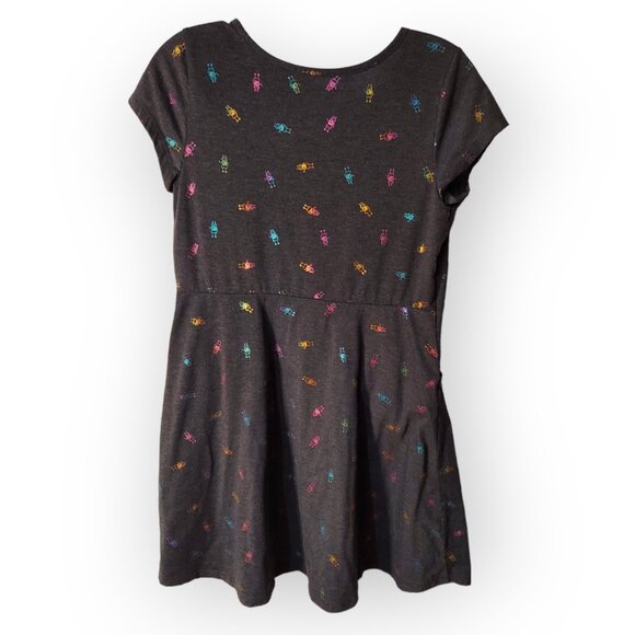 Girls SO Favorite Skater Size 14 Plus Gray with Robots and pockets - Picture 2 of 4